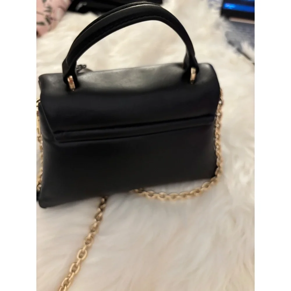 Ted Baker Mini Poppy Satchel Black Sheep Leather Top Handle Crossbody MSRP $215
